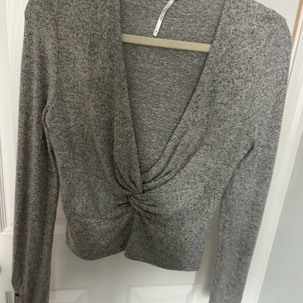 Free People Twist Front Long Sleeve Top